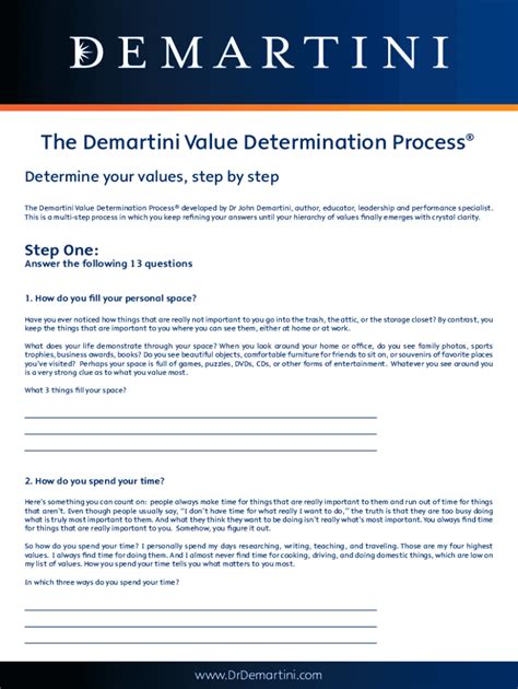 john demartini values worksheet.